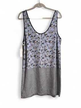 Joie Light Blue pattern Silk Dress reversible